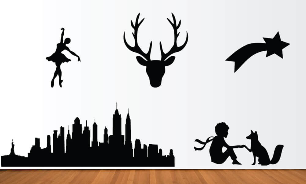 Idées cadeaux lettres formes découpées noir cerf danseuse petit prince etoile ville new york design décoration