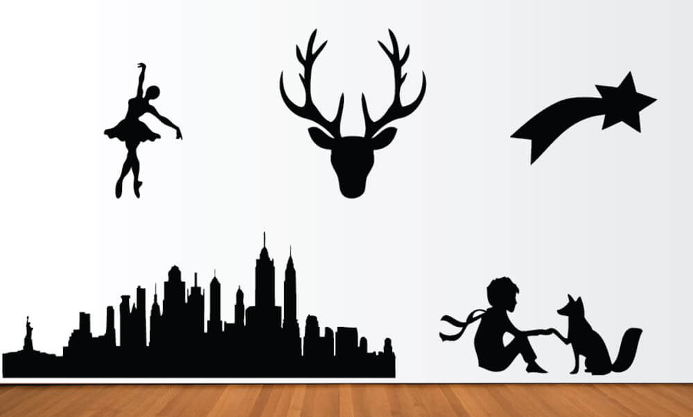 Idées cadeaux lettres formes découpées effet relief sur-mesure noir cerf petit prince new york gratte-ciel ville danseuse étoile filante Idées cadeaux lettres formes découpées noir cerf danseuse petit prince etoile ville new york design décoration