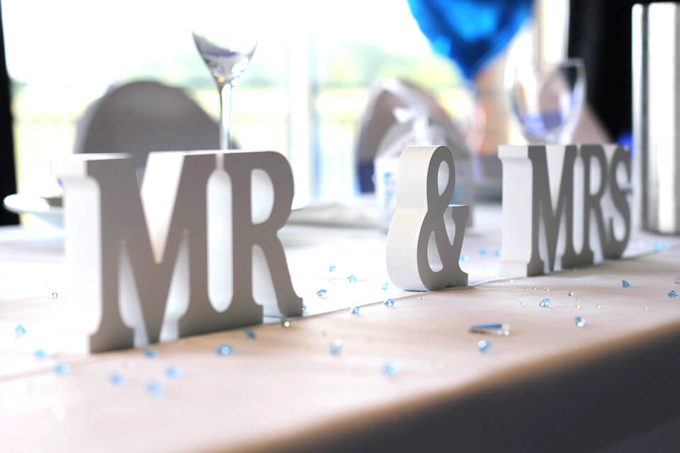 Idées Cadeaux personnalisées mariage décoration Mr&Mrs PVC blanc